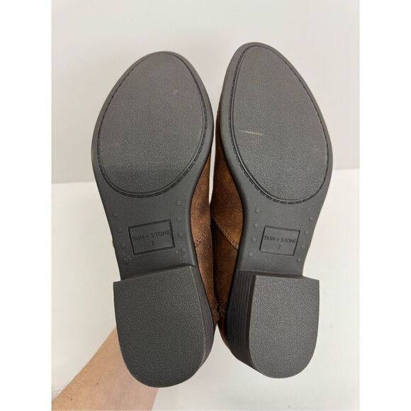 Sun + Stone Boots Womens Brown Double Zip Size 7 Almond Toe Cushioned NWT - Picture 7 of 7